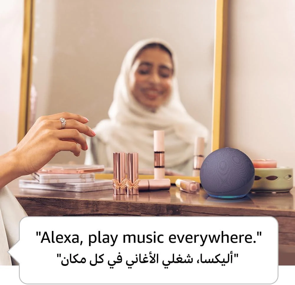 Echo Dot (الجيل الخامس) فحمي _ سماعة بلوتوث ذكية مع أليكسا _ استخدم صوتك للتحكم بالأجهزة المنزلية الذكية - Smart Home - الصورة 5