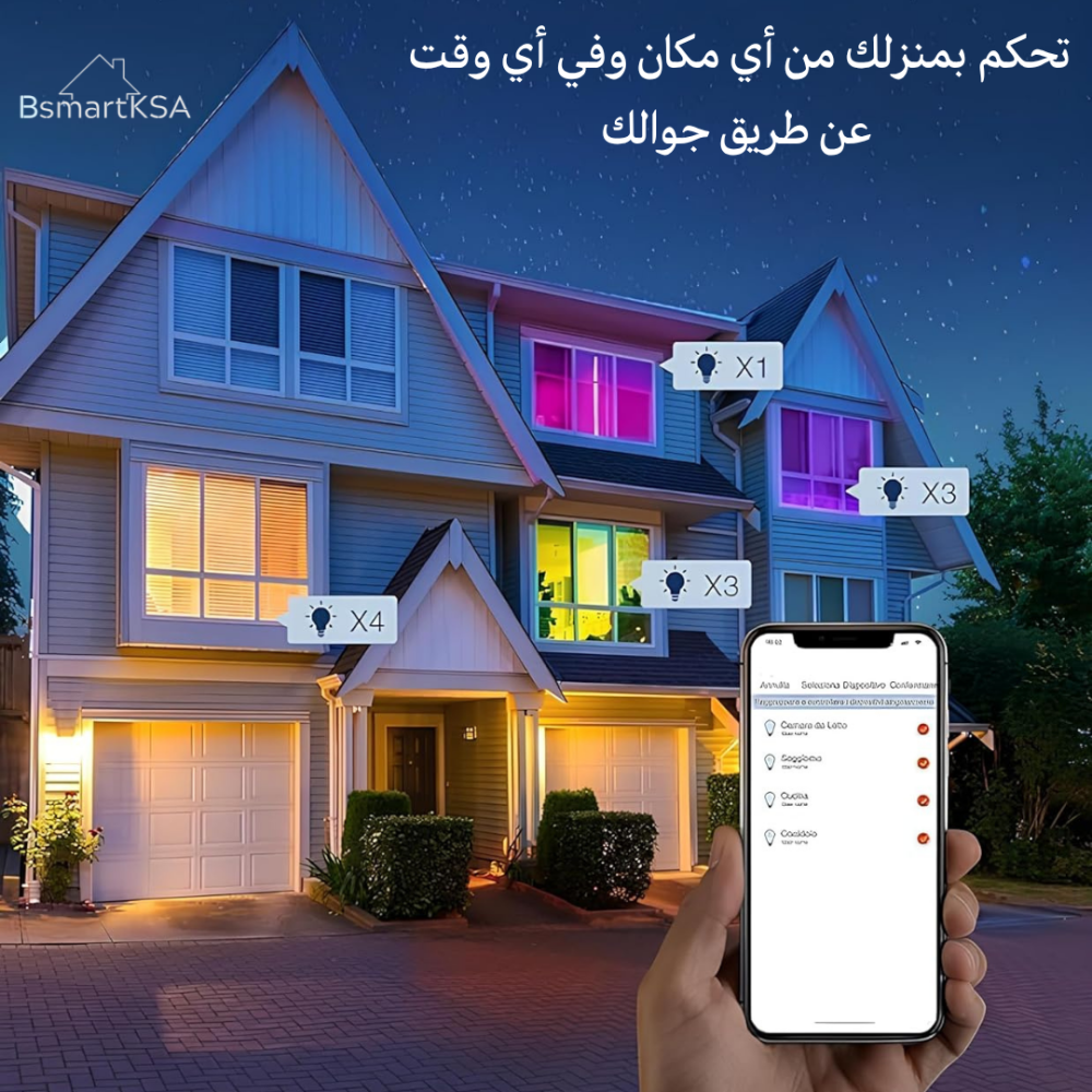 مفتاح إضاءة حائط ذكي بخاصية واي فاي (4 مفاتيح، لون أبيض) - Smart Home - الصورة 3