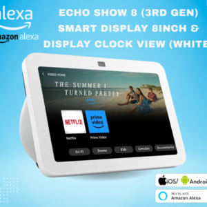 جهاز Echo Show 8 الجديد كليًا _ الجيل الثالث (إصدار 2023) بشاشة لمس ذكية عالية الدقة وصوت مكاني وموزّع المنزل الذكي مع أليكسا _ اللون أبيض جليدي - Smart Home