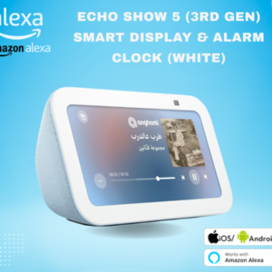جهاز Echo Show 5 _ الجيل الثالث بشاشة ذكية وساعة منبه بصوت أكثر وضوحًا _ استخدم صوتك للتحكم بالأجهزة المنزلية الذكية - Smart Home