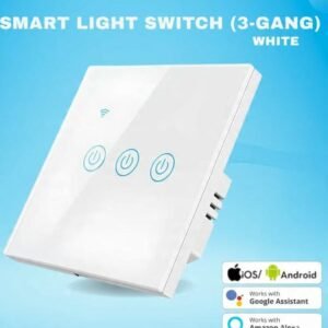مفتاح إضاءة حائط ذكي بخاصية واي فاي (3 مفاتيح، لون أبيض) - Smart Home