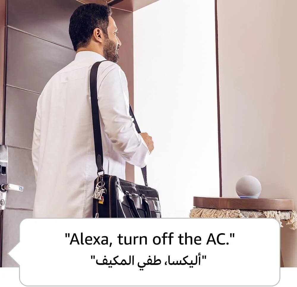Echo Dot (الجيل الخامس) فحمي _ سماعة بلوتوث ذكية مع أليكسا _ استخدم صوتك للتحكم بالأجهزة المنزلية الذكية - Smart Home - الصورة 4