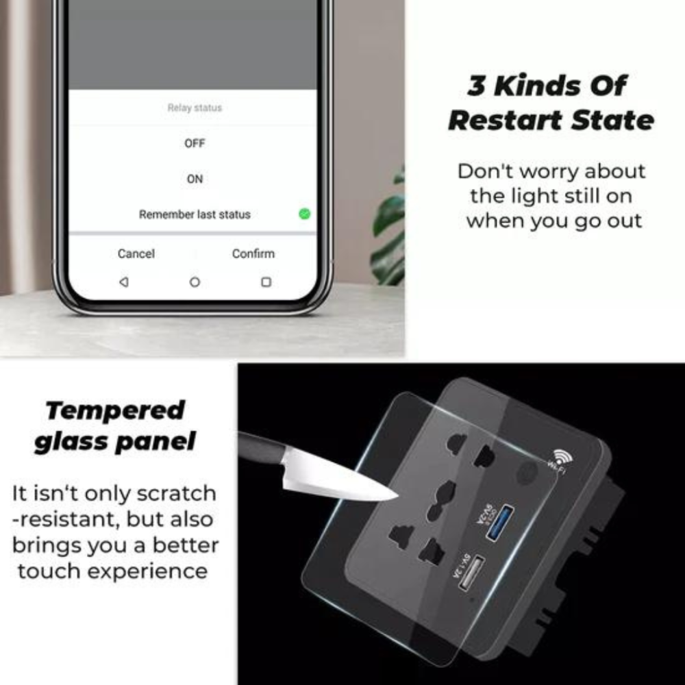 مقبس ذكي واي فاي مع منفذي USB – أبيض - Smart Home - الصورة 6