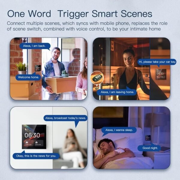 ⁦لوحة تحكم ذكية بشاشة لمس WiFi + Zigbee مع تحكم صوتي ومساعد أليكسا مدمج - شاشة 4 بوصة للتحكم في المنزل الذكي - Smart Home⁩ - الصورة ⁦7⁩