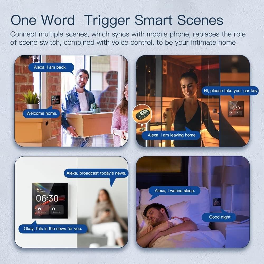 لوحة تحكم ذكية بشاشة لمس WiFi + Zigbee مع تحكم صوتي ومساعد أليكسا مدمج - شاشة 4 بوصة للتحكم في المنزل الذكي - Smart Home - الصورة 7