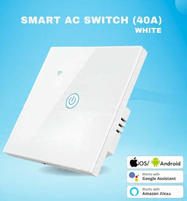 مفتاح مكيف ذكي بخاصية واي فاي (40 أمبير، لون أبيض) - Smart Home