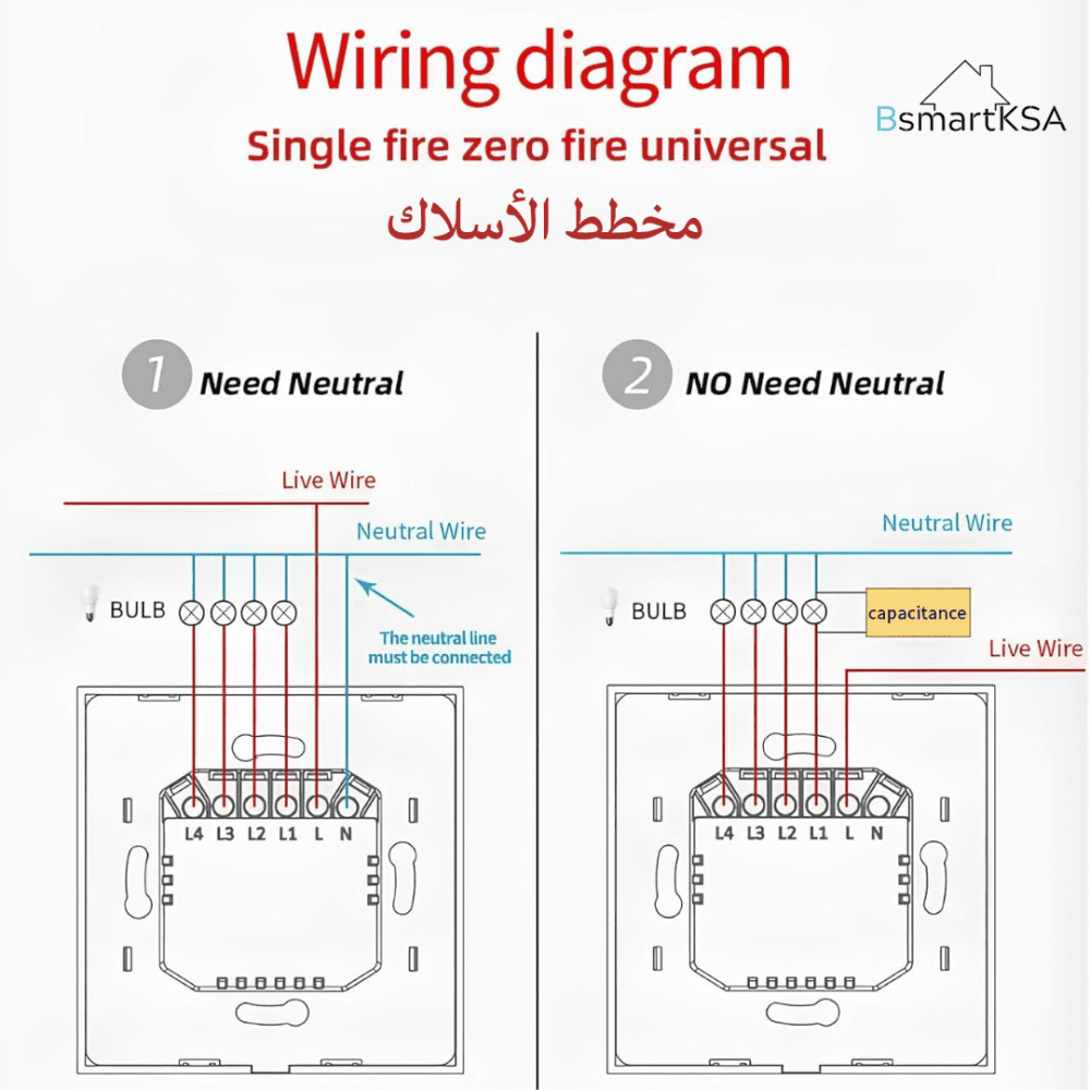 مفتاح إضاءة حائط ذكي بخاصية واي فاي (مفتاح 1، لون أسود) - Smart Home - الصورة 8