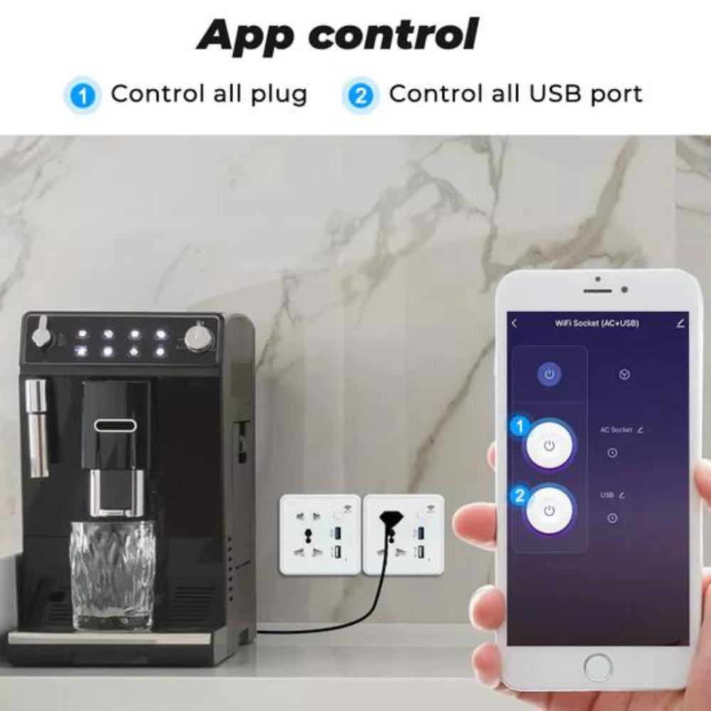 مقبس ذكي واي فاي – بمنفذين USB ومخرج بريطاني (أسود) - Smart Home - الصورة 9