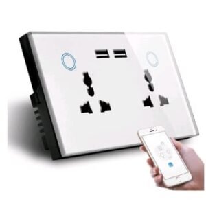 مقبس جداري ذكي مع منافذ USB مزدوجة ومقبس مزدوج