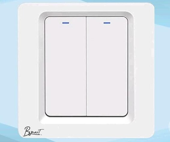 مفتاح إنارة ذكي (ثنائي) - أبيض